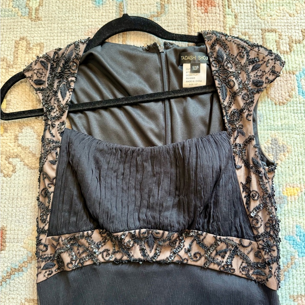 Tadashi Shoji Black Gown with beautiful beads